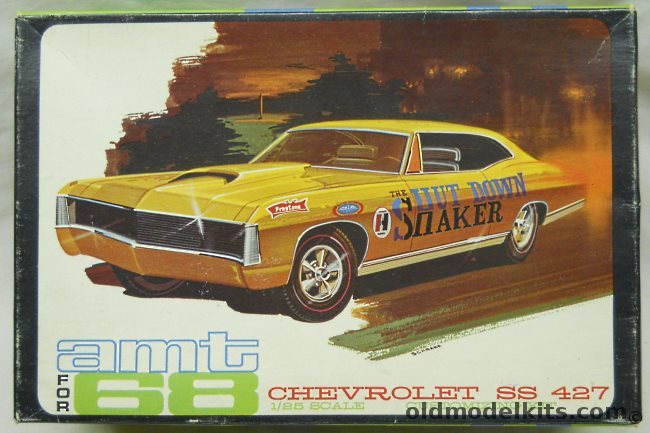 AMT 1/25 1968 Chevrolet Impala Super Sport SS427 Coupe 'Shut Down Shaker' - Custom or High Performance, 6728-200 plastic model kit